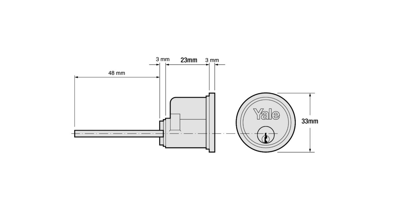 Yale Rim Cylinder - Silver
