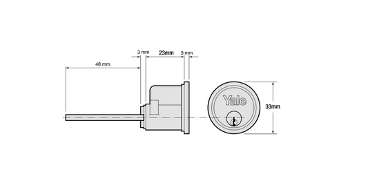 Yale Rim Cylinder - Silver